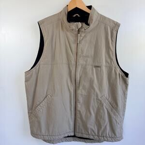 Wolverine Men's Size XL Canvas Sherpa Lined Full Zip Work Vest - Khaki/Beige